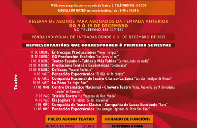 CARTAZ DE ABONOS - 1º SEMESTRE 2025